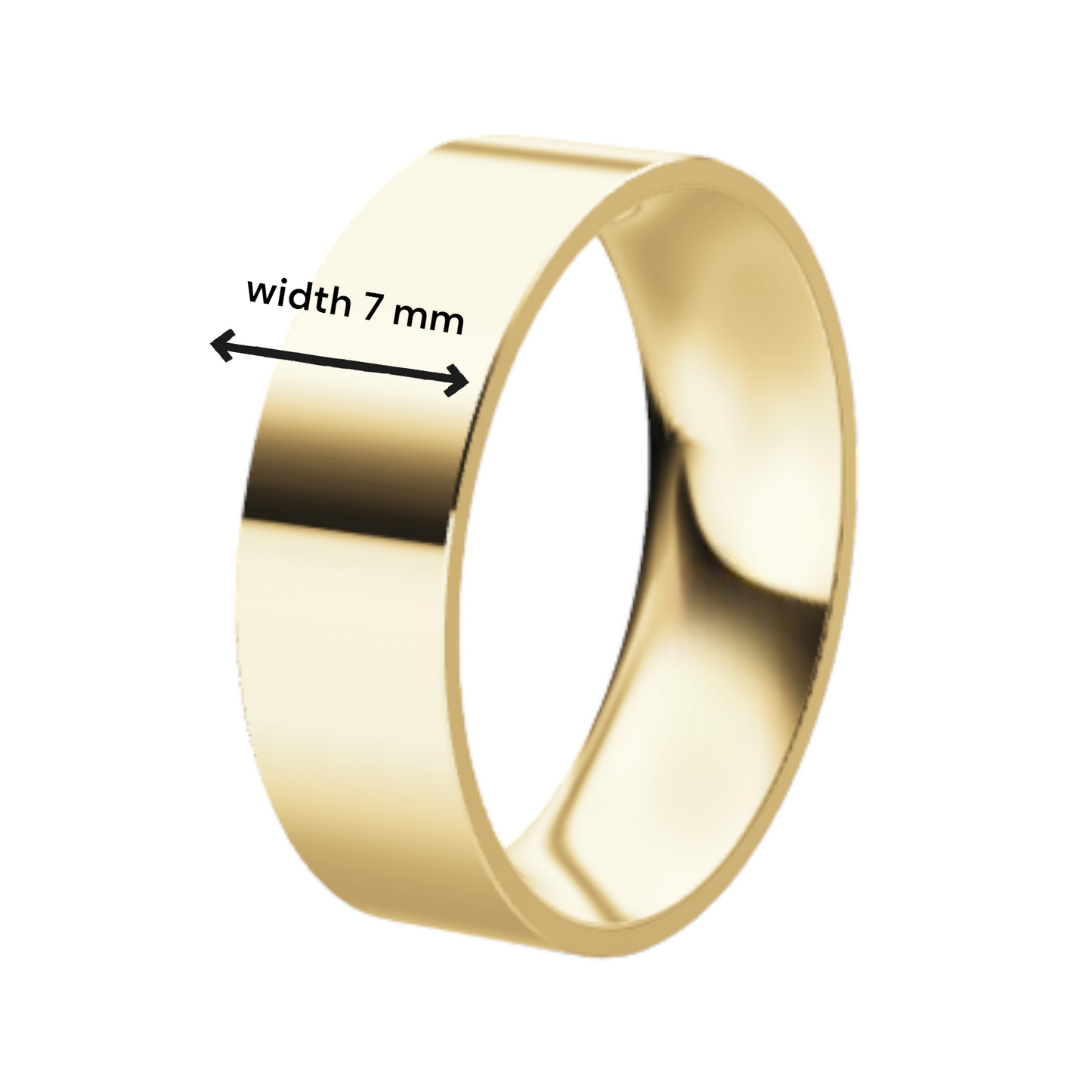 Classic Flat 14K Yellow Gold Wedding Ring (7 mm)