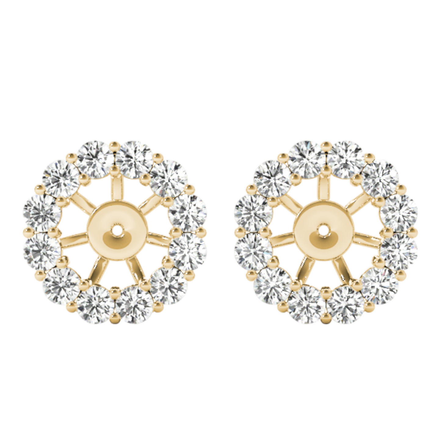 14K Gold earring jacket for 1 ct center 1.2 dwt -  0.78 ct tw- SI2, H-I