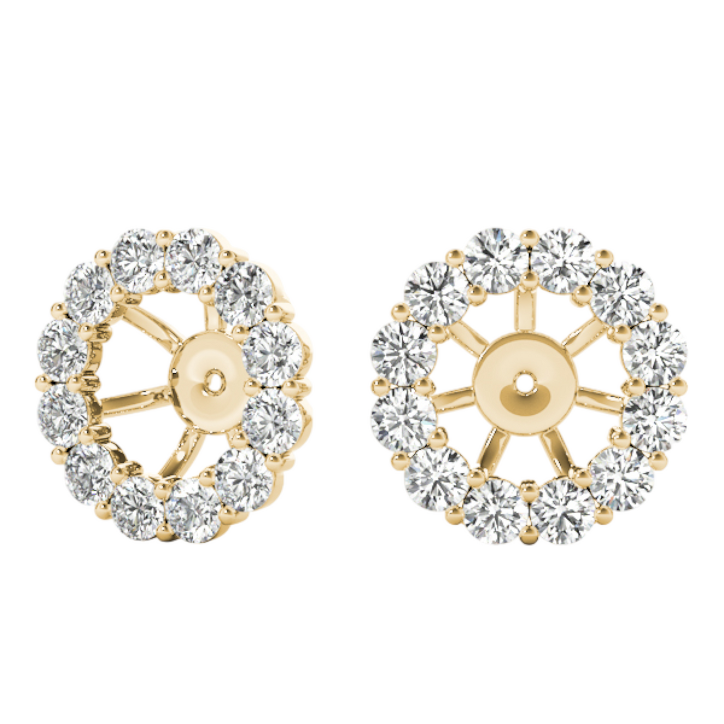 14K Gold earring jacket for 1 ct center 1.2 dwt -  0.78 ct tw- SI2, H-I