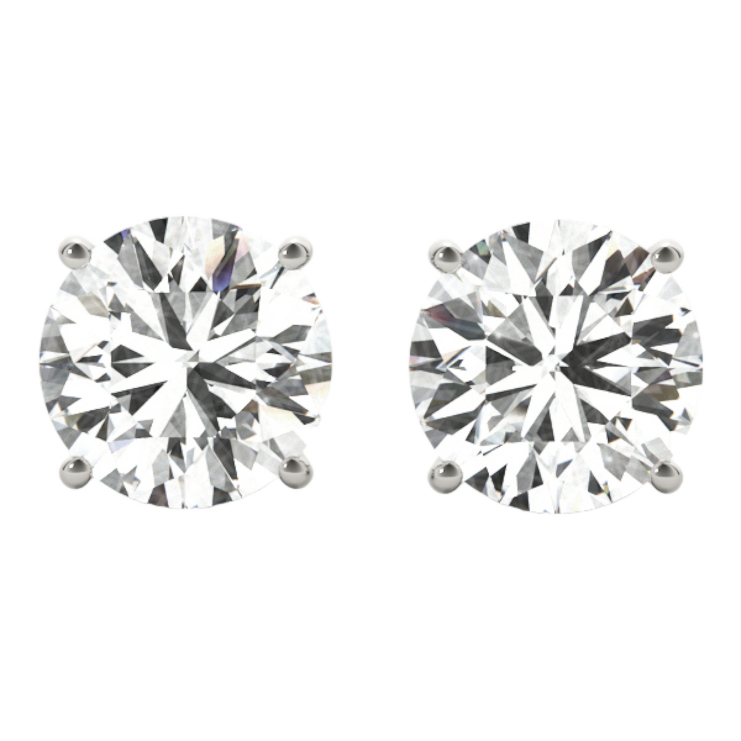 standard 4 prong wire stud earrings - 1.63 ct tw - SI2, H