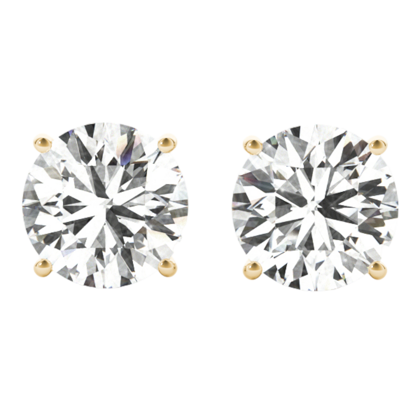 Standard 4 prong wire stud earrings - 1.5 ct tw - SI2, H