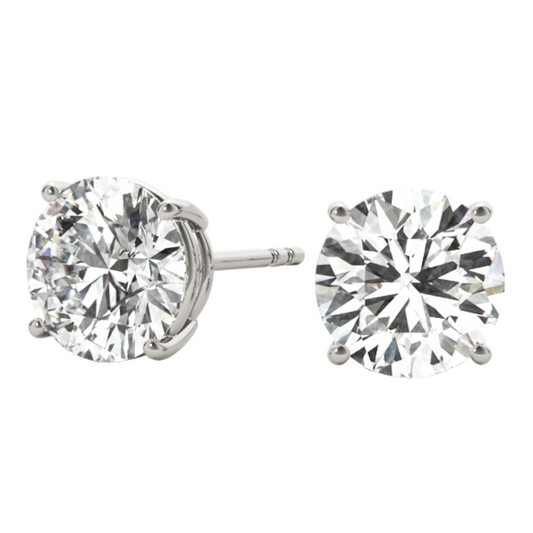 standard 4 prong wire stud earrings - 1.63 ct tw - SI2, H