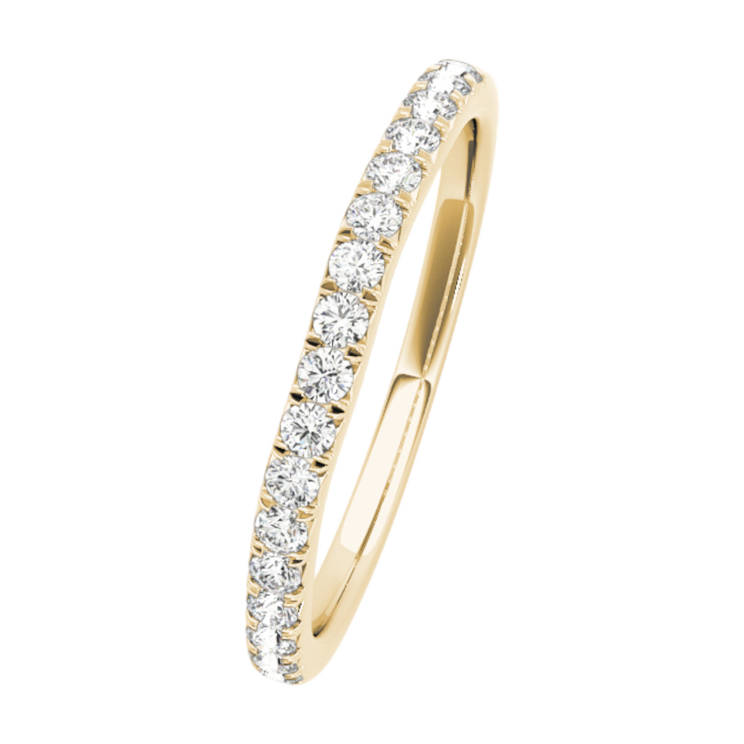 14K gold wedding curved band - 17 stones - 1.77 dwt - 1/3 ct tw - SI1-SI2, G-H