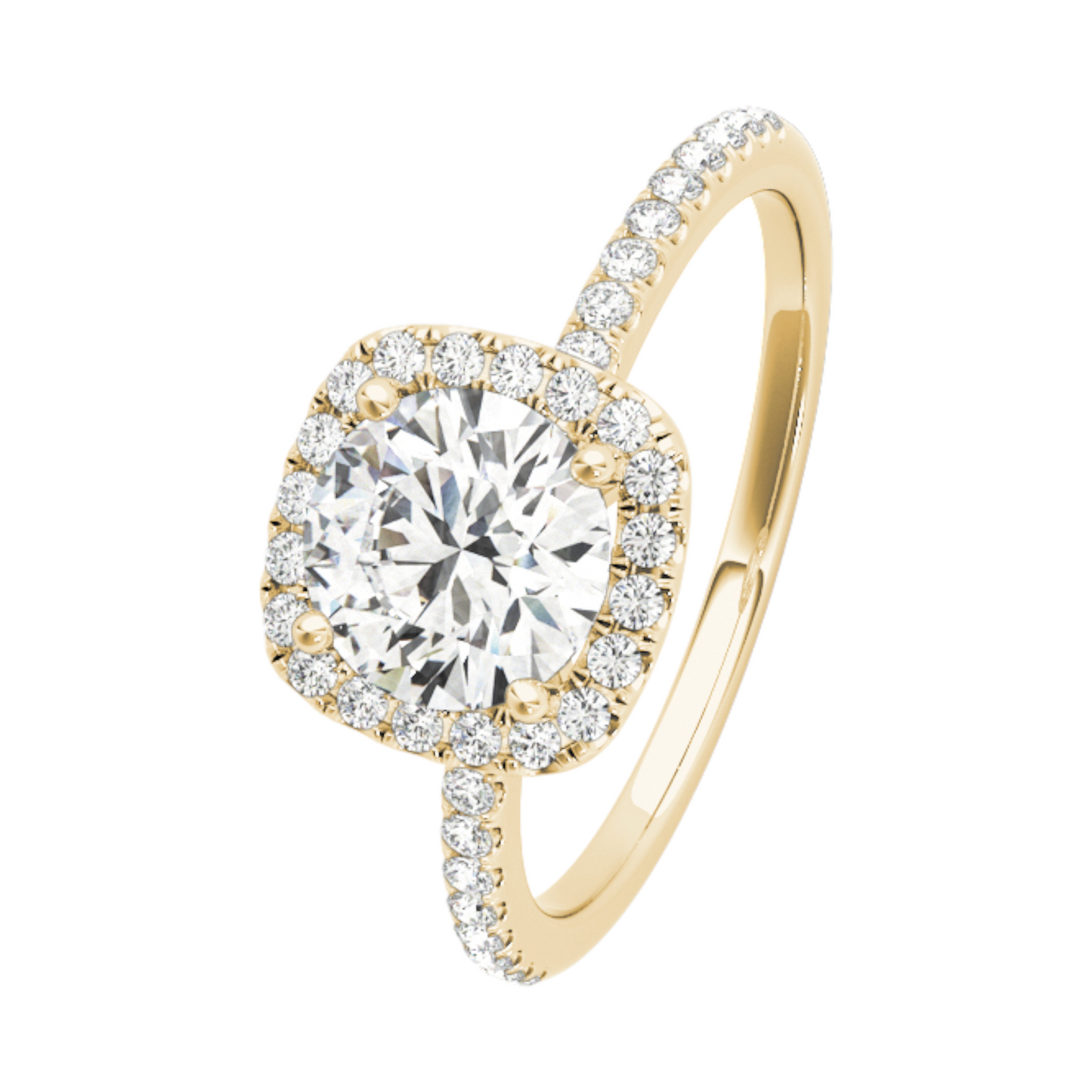 14K gold engagement ring halo round 2.6 dwt  - 44 +1 diamonds - 2 1/4 ct tw - SI1-SI2, G-H