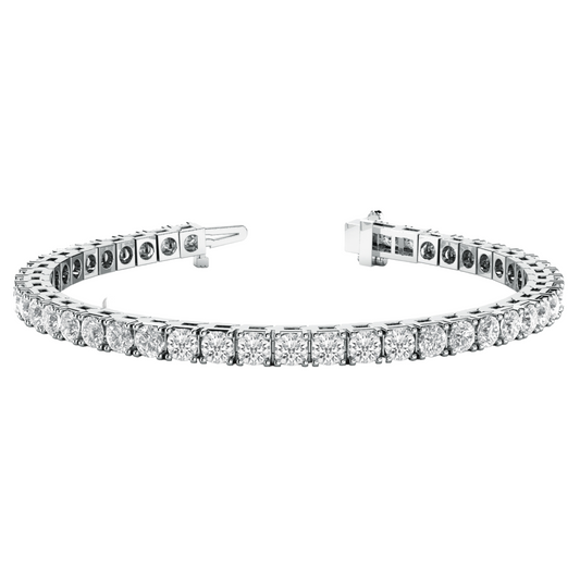 Bracelet in line prong set 6.04 dwt - 14K gold - diamond 1.5 cttw (1.7mm) - I1, H-I