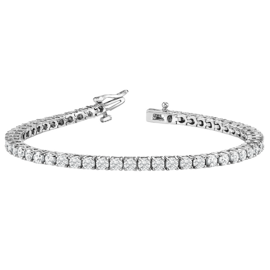 Bracelet in line prong set 7.14 dwt - 14K gold - diamond 2ct (2mm) tw  - I1, H-I