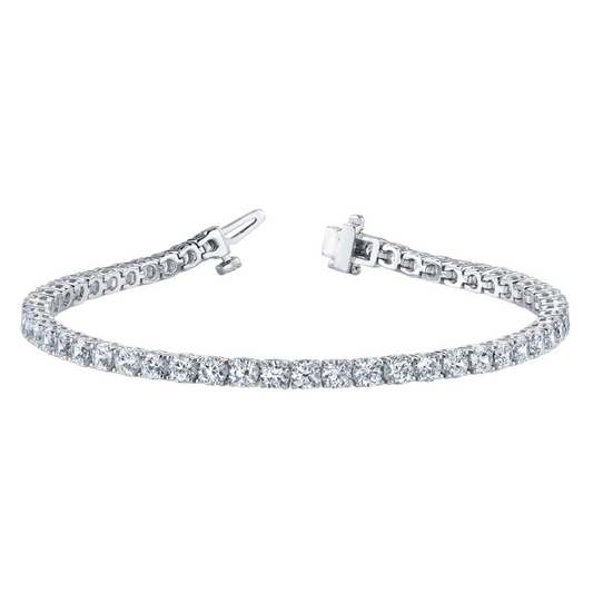 Bracelet in line prong set 4.5 dwt - 14K gold - diamond 3ct tw - I1, H-I