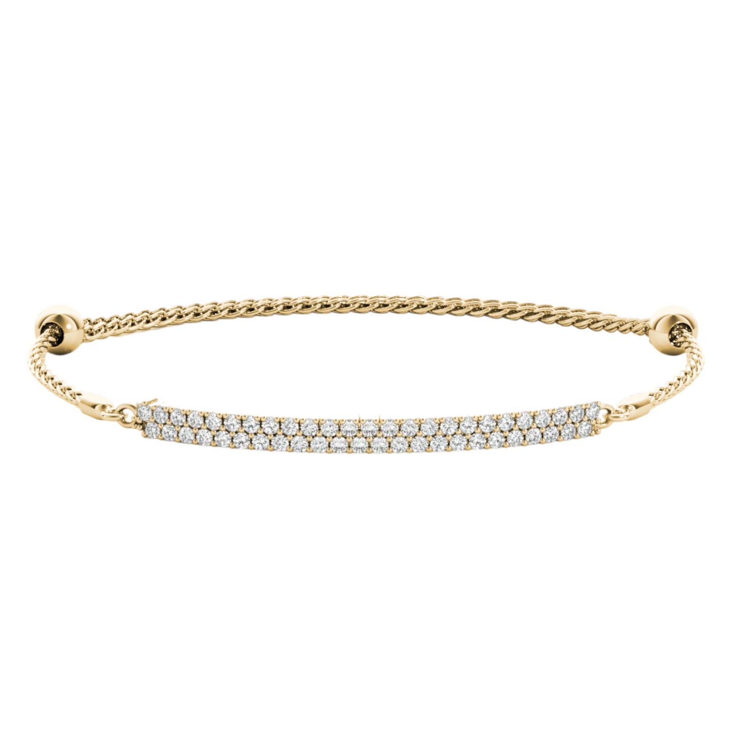 Bracelet double row 3.72 dwt - 14K gold - diamond 1/2 ct  tw - I1, H-I