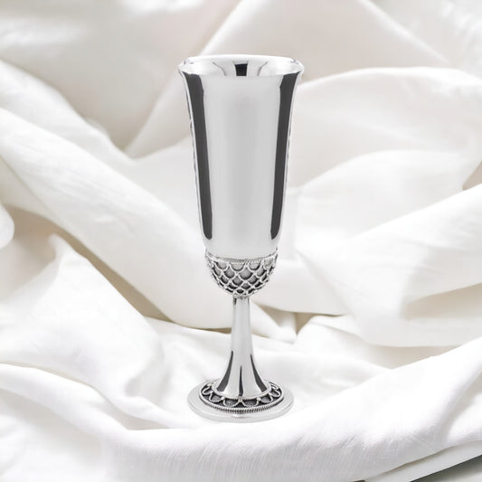 Elegance Acorn: Luxury Silver Stemmed Shot Glass, Set of 2 or 3 in a Gift Box