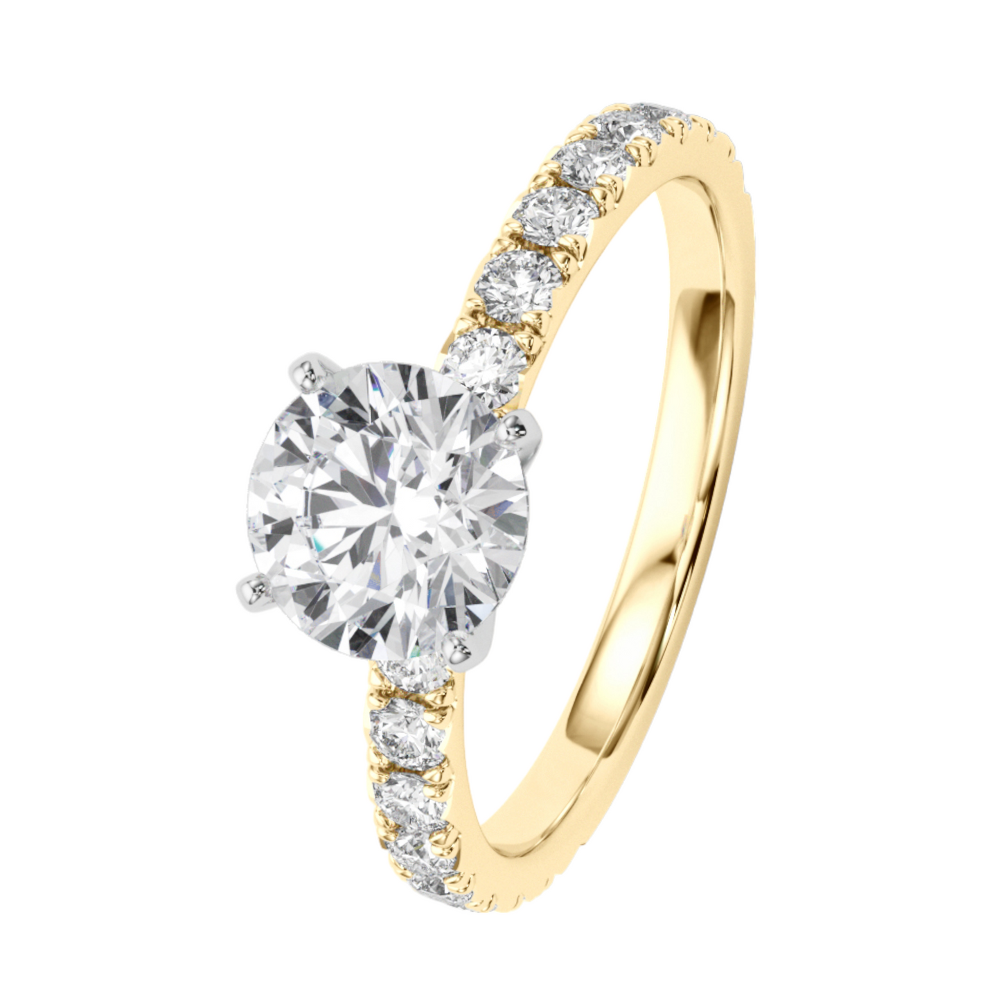 14K gold engagement ring 1.6 dwt - 1 1/3 ct tw - SI1-SI2, G-H