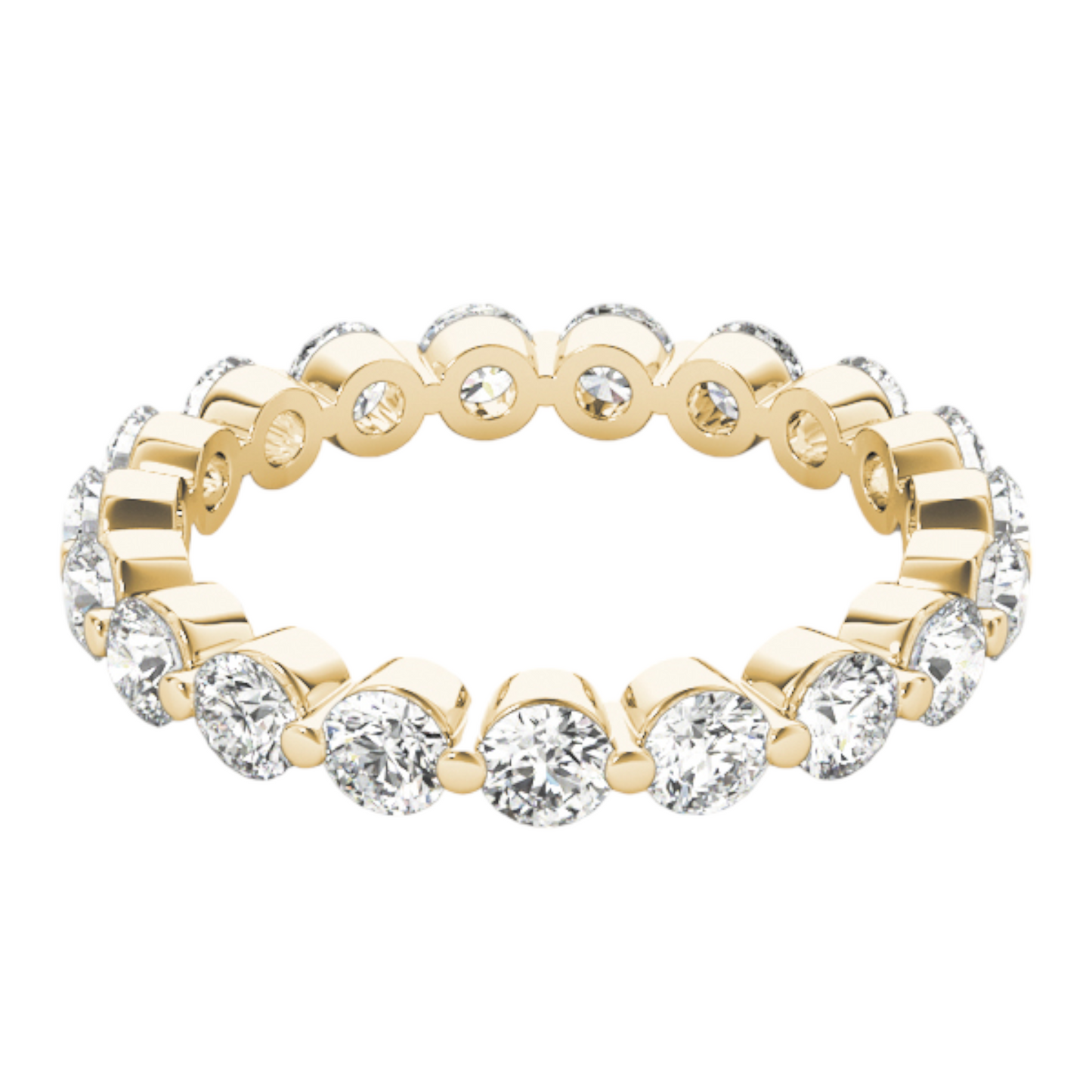 14K gold single shared prong eternity ring - 22 stones - 1.34 dwt - 5/8 ct tw - SI1-SI2, G-H