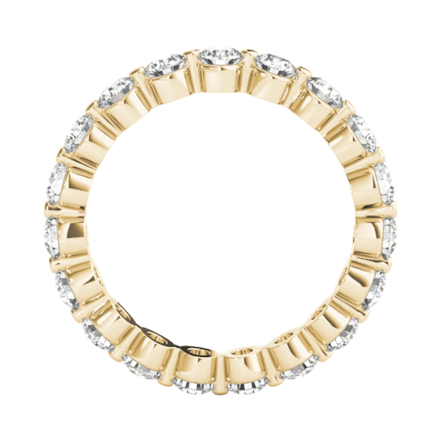 14K gold single shared prong eternity ring - 22 stones - 1.34 dwt - 5/8 ct tw - SI1-SI2, G-H