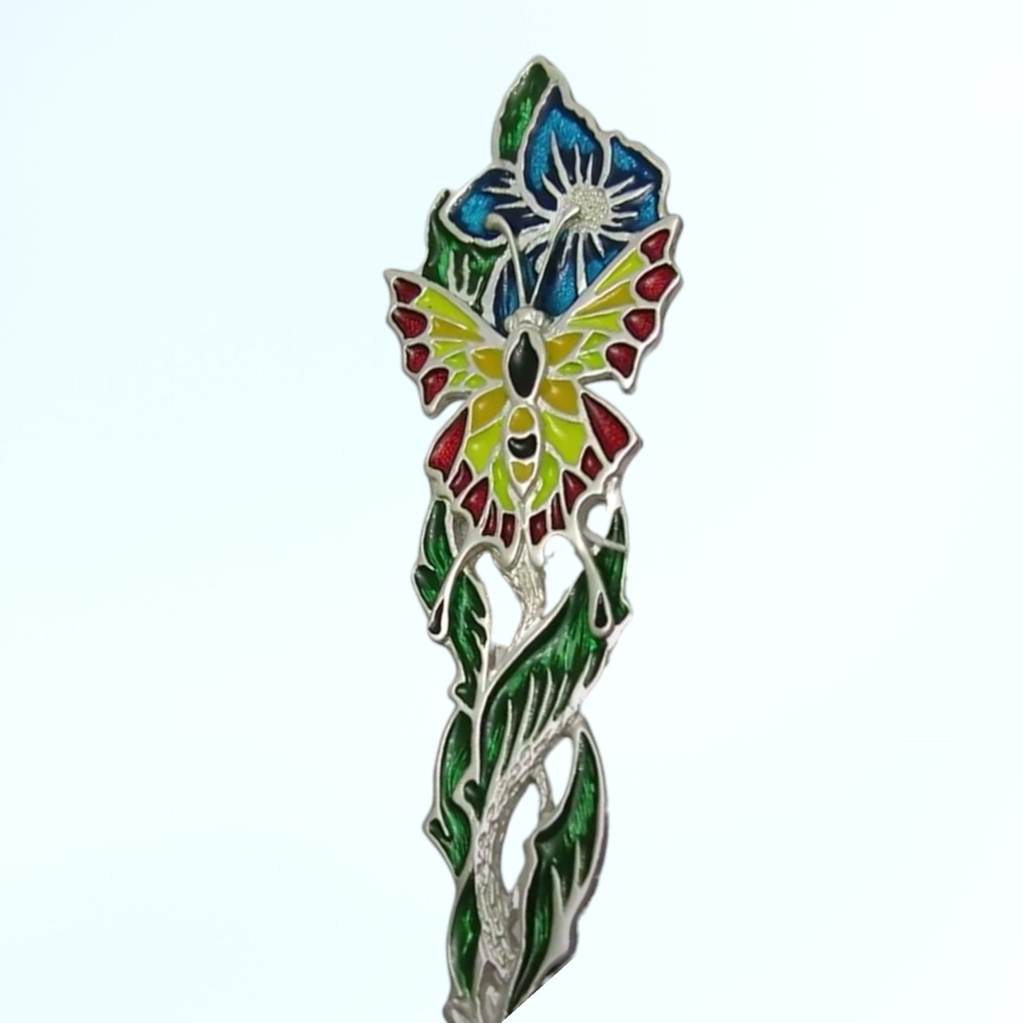 Elegant Handcrafted Sterling Silver Spoon with Enamel Butterfly Handle – Luxury Gift Boxed Collectible