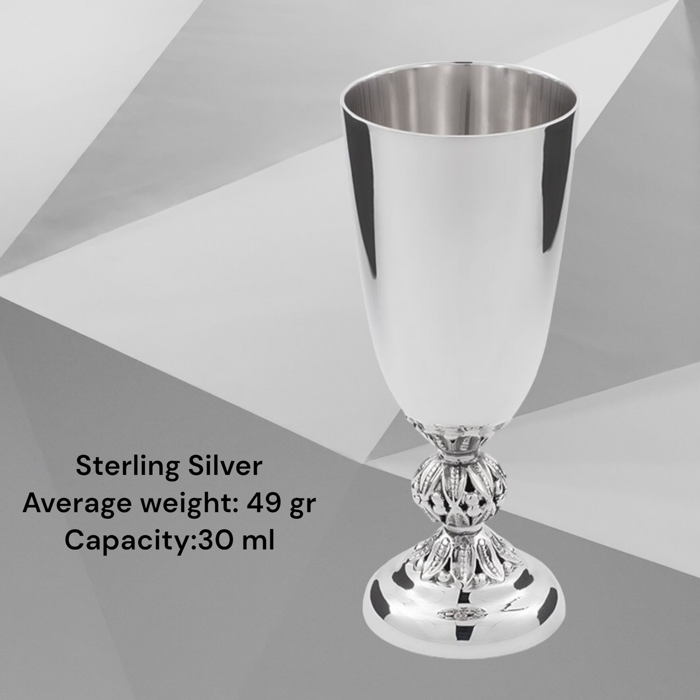 Sterling silver short glass, set gift of 2 or 6, vintage barware stemmed drinking cups, custom engraved goblets in a charming gift box.