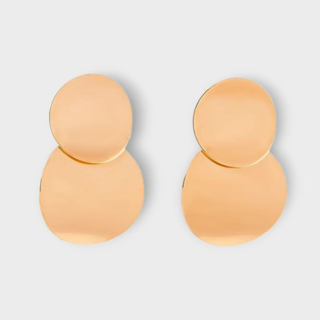 Coin-Shaped 14K Rose Gold Earrings with English Lock