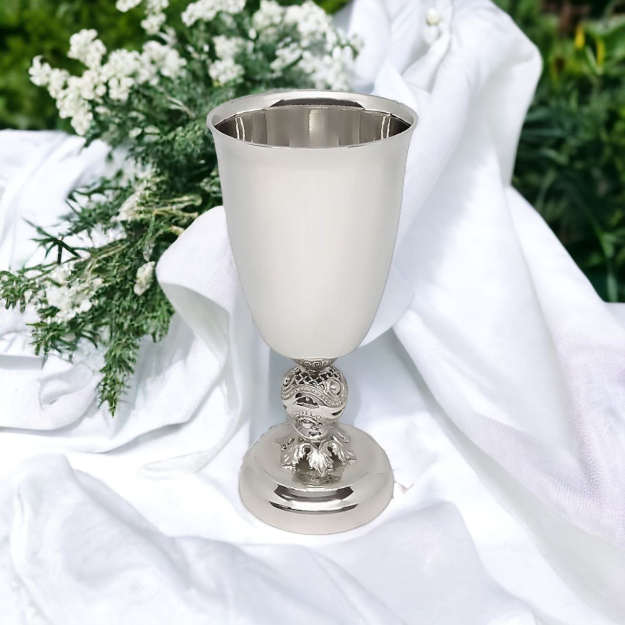 Sterling Silver Stemmed Short Glasses Gift Set for 2 Person in a Charming Gift Box