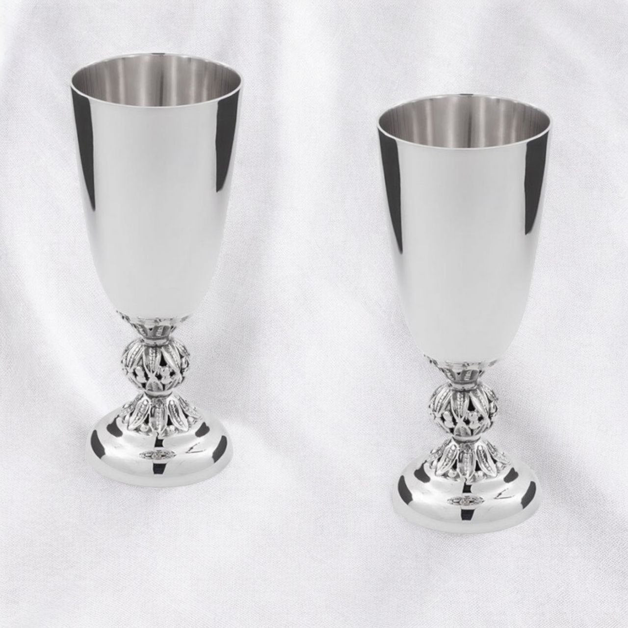 Sterling silver short glass, set gift of 2 or 6, vintage barware stemmed drinking cups, custom engraved goblets in a charming gift box.