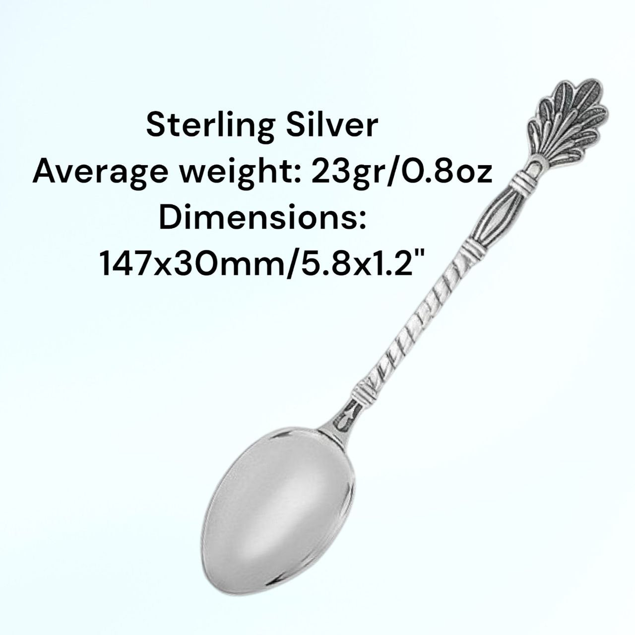 Luxury Sterling Silver Tea Spoon with Peacock Tail Handle – Elegant Artisan Design, Perfect Gift for Tea Enthusiasts