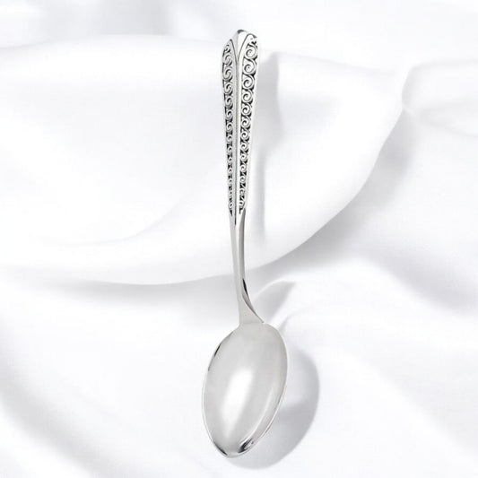 Handcrafted Sterling Silver Spoon with Patterned Handle – Luxury Gift for Collectors and Fine Dining Enthusiasts