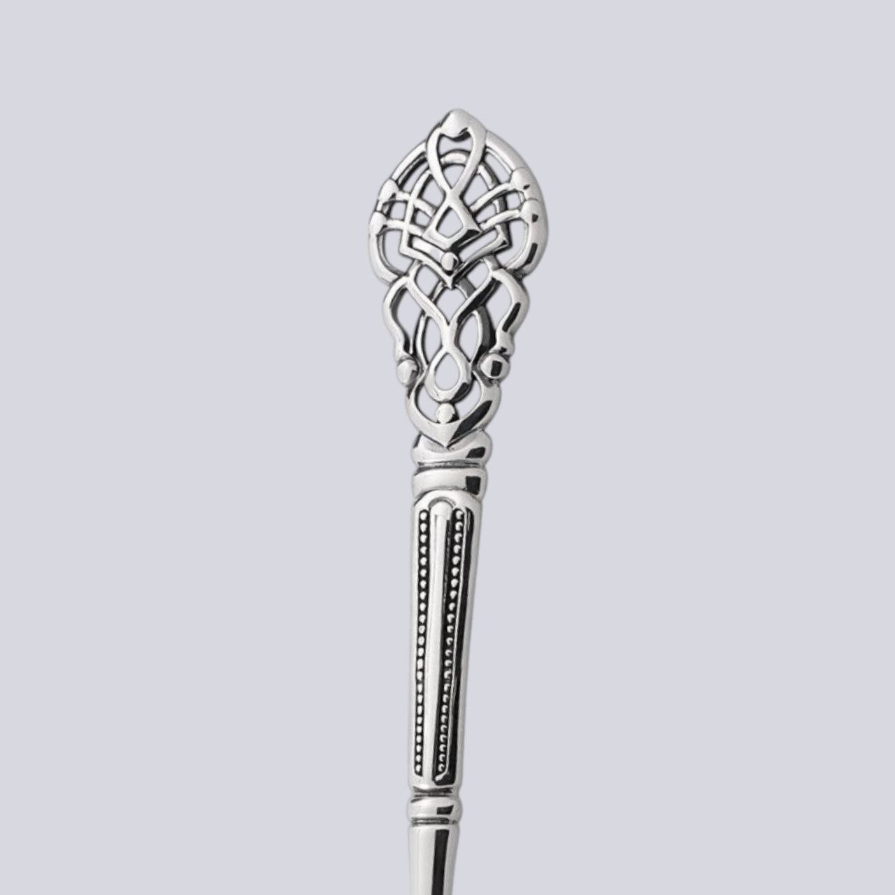 Handmade Sterling Silver Spoon with Ornate Filigree - Luxury Silverware Gift - Elegant Vintage-Inspired Flatware for Fine Dining & Collecting