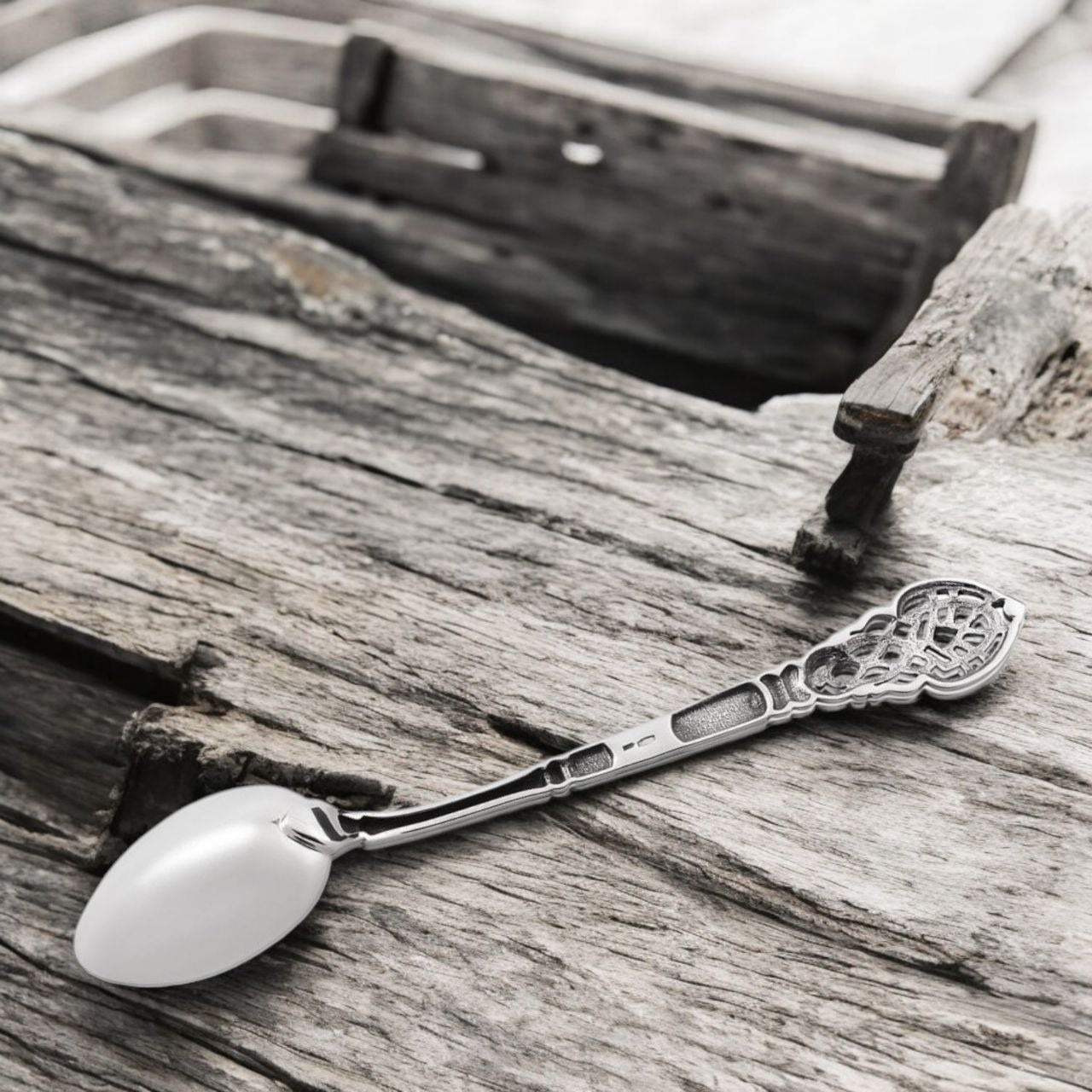 Handmade Sterling Silver Spoon with Ornate Filigree - Luxury Silverware Gift - Elegant Vintage-Inspired Flatware for Fine Dining & Collecting