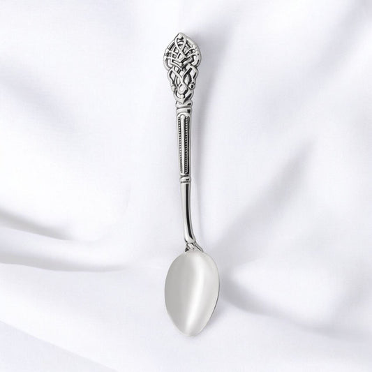 Handmade Sterling Silver Spoon with Ornate Filigree - Luxury Silverware Gift - Elegant Vintage-Inspired Flatware for Fine Dining & Collecting