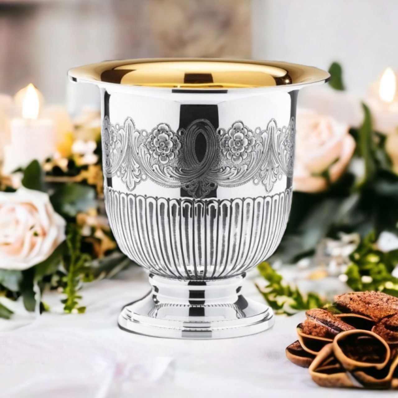 Sterling Silver 925 Champagne Basket Cardinal