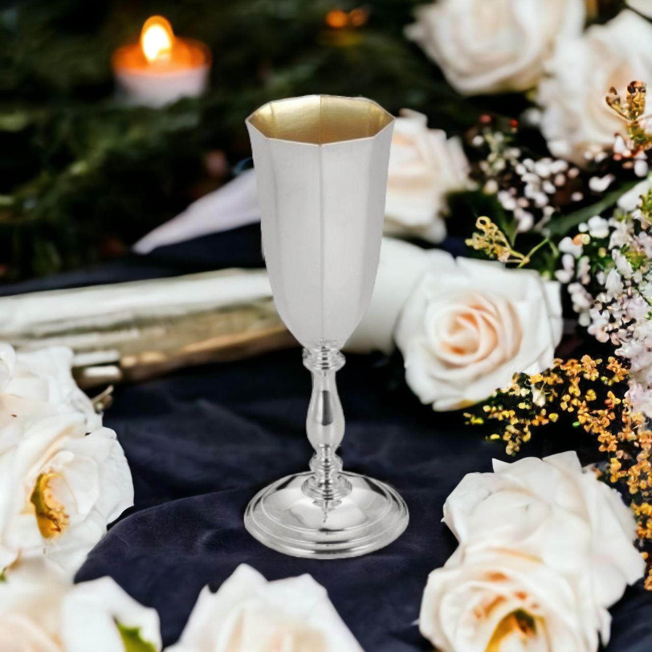 Sterling Silver 925 Champagne Glass Como