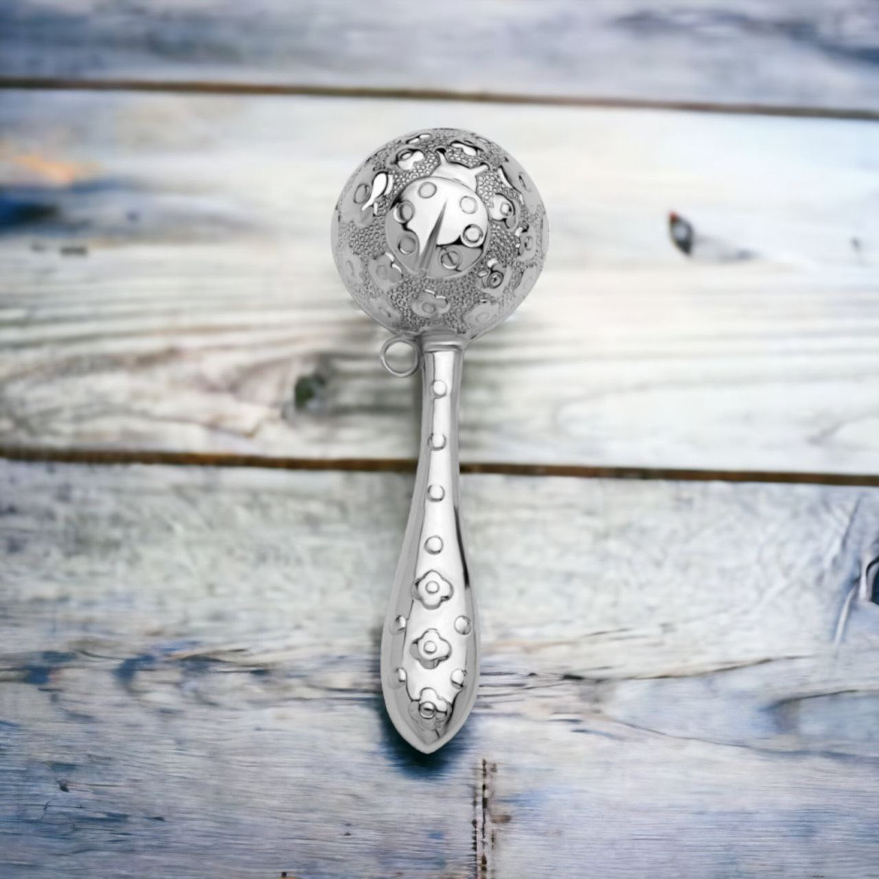 Siver Baby Rattle Little Miss