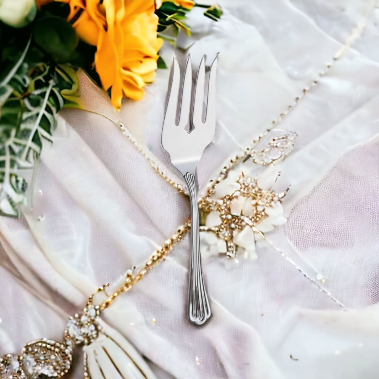 Silver Fish Serving Fork Firenze